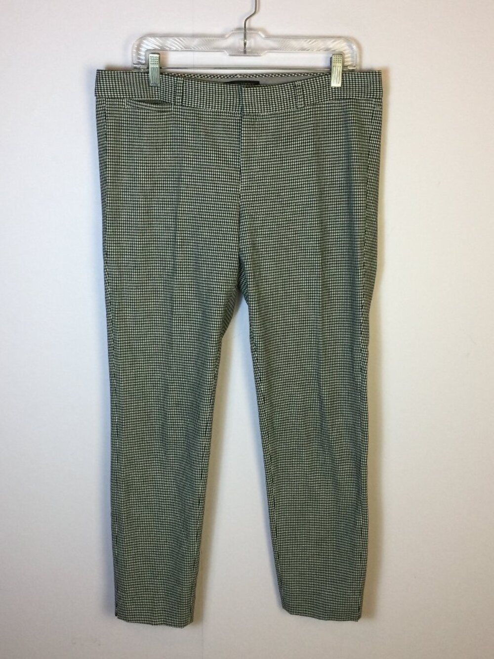 Banana Republic Sloan Fit Pants Sz 10 Womans Black White Houndstooth Slim Ankle